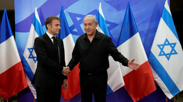 France’s Macron Calls for Halt on Arms Deliveries to Israel Amidst Escalating Conflict