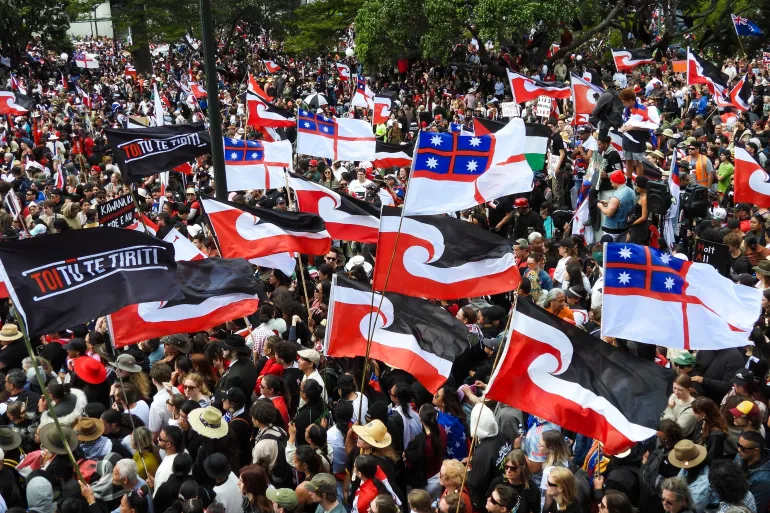 Tens of Thousands Protest Controversial Treaty Bill in New Zealand