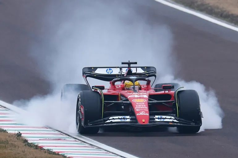 World Champion Lewis Hamilton Crashes During Testing of 2023 Ferrari at Barcelona Circuit