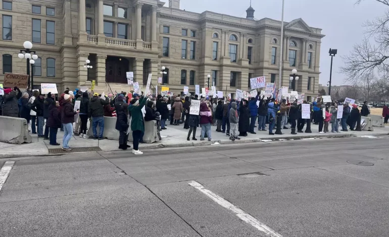 Trump Opponents Hold Rally at Wyoming Capitol on Presidents’ Day