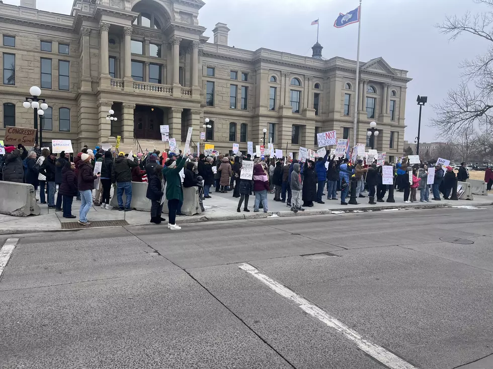 Trump Opponents Hold Rally at Wyoming Capitol on Presidents’ Day