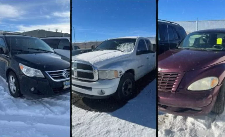 Sweetwater County Sheriff’s Office to Hold Public Vehicle Auction with Starting Bids as Low as $100