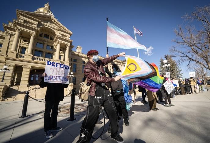 Anti-Trump Protest Held at Wyoming State Capitol