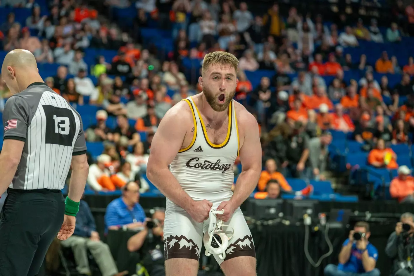 Wyoming Wrestler Sam Mitchell Makes Big Impact Ahead of NCAA Championships