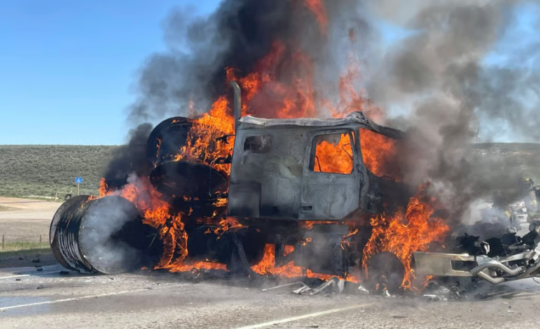 Semi-Truck Fire Temporarily Shuts Down I-80 Near Evanston; No Injuries Reported