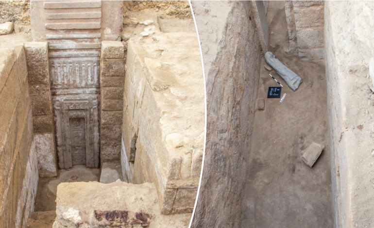 Egyptian Archaeologists Discover Hidden Tomb of Royal Prince Behind Ancient ‘False Door’ at Saqqara