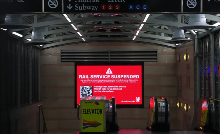 NJ Transit Rail Service Shuts Down as Locomotive Engineers Go on Strike Over Wages