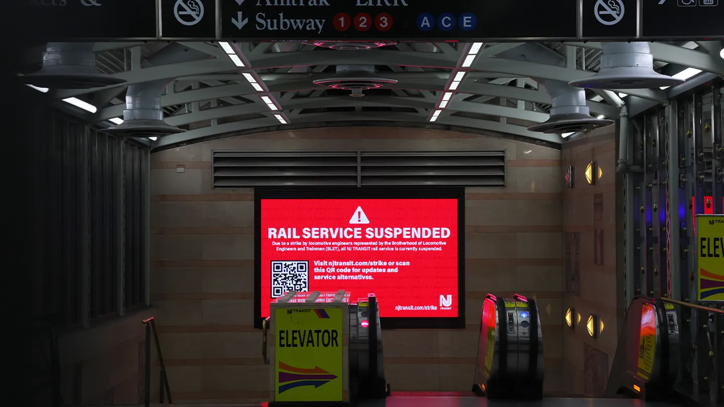 NJ Transit Rail Service Shuts Down as Locomotive Engineers Go on Strike Over Wages