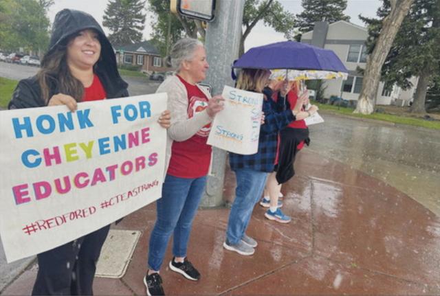 Cheyenne Educators Rally in Rain to Advocate for School Funding and Classroom Support