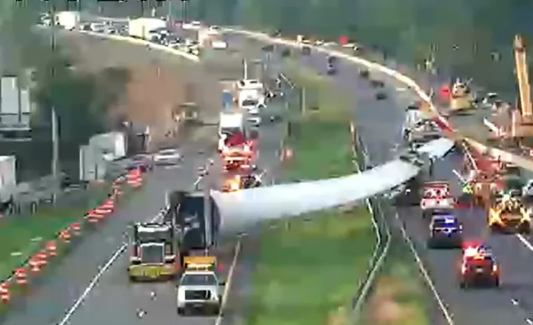 Wind Turbine Blade Crashes Into Traffic on Busy Northeast Interstate, Injuring One