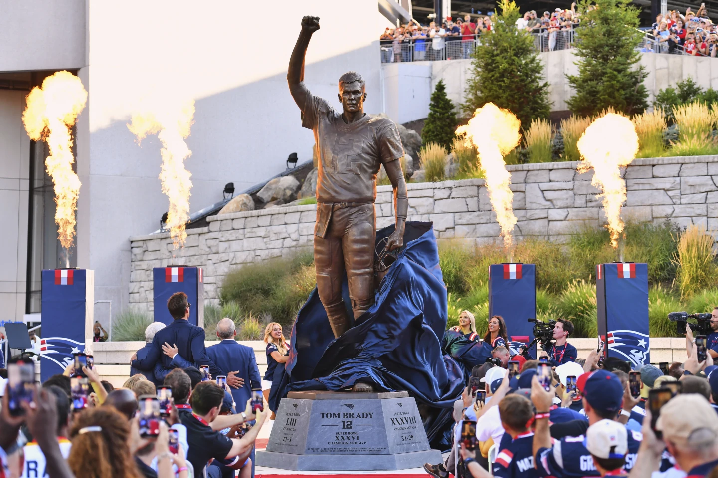 Tom Brady Honored With 17-Foot Statue Outside Patriots Stadium
