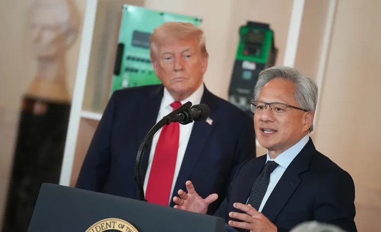 Nvidia’s Jensen Huang Says He’s Talking With Trump Admin on Selling Blackwell Chips to China