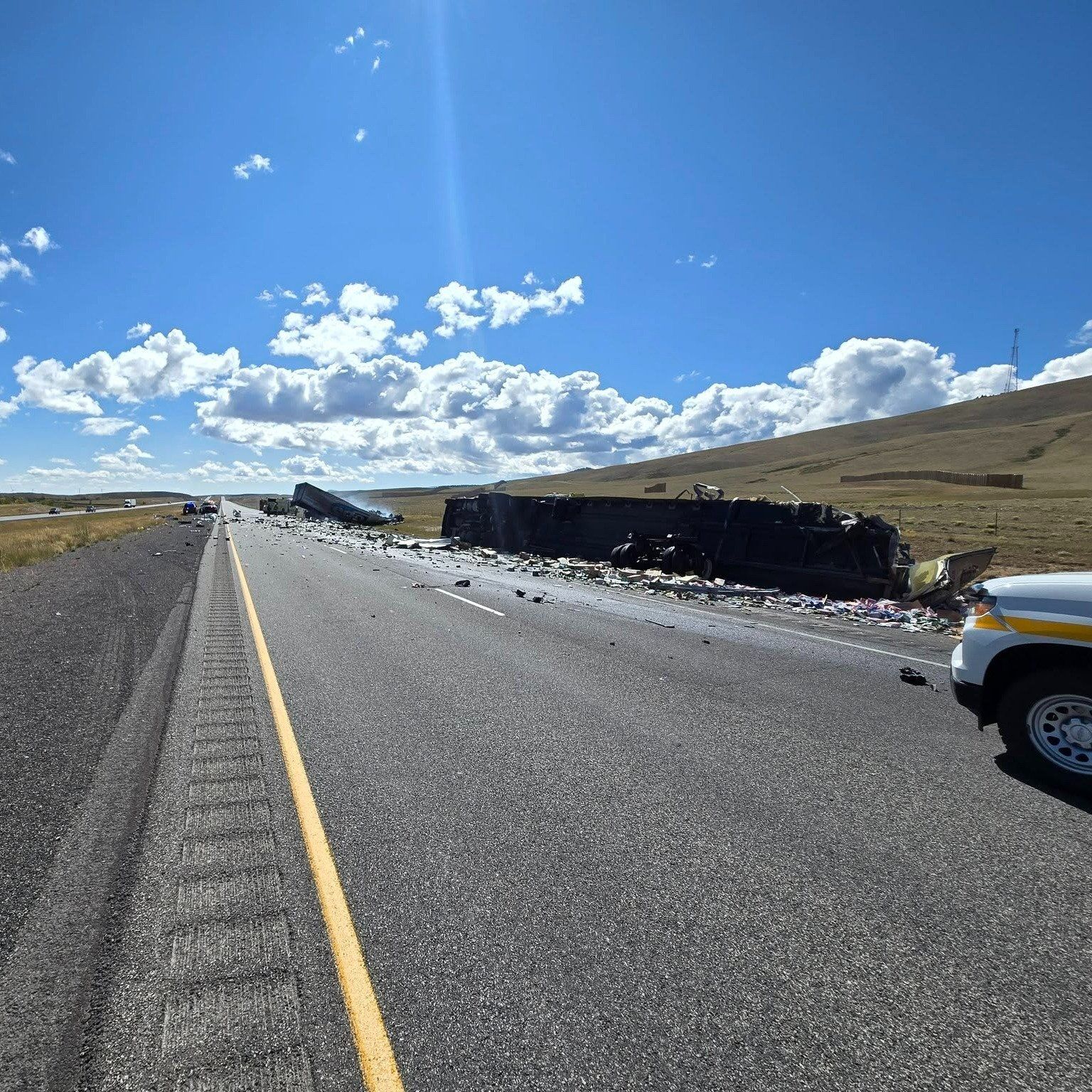 Fatal semi crash shuts I-80 eastbound near Arlington; one airlifted, lanes now open