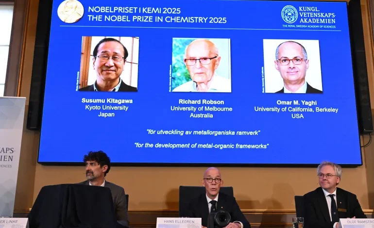 Three Chemists Win 2025 Nobel Prize for Building ‘Molecular Lego’ Frameworks That Can Trap Air, Clean the Planet