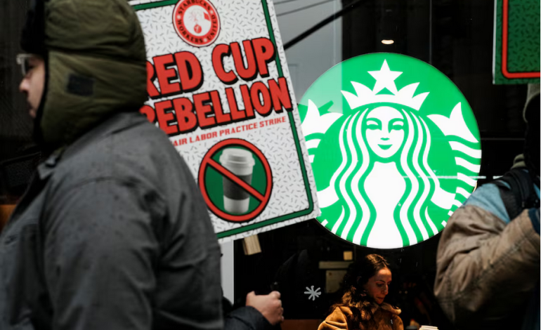 ‘No Contract, No Coffee’: Starbucks Baristas Use Red Cup Day to Launch Open-Ended Strike