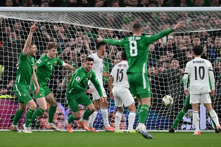 Ireland stun Portugal 2–0 as Ronaldo sees red and World Cup path stays alive