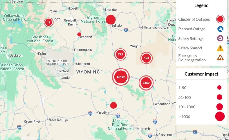 Tripped High-Voltage Lines Knock Out Power for Thousands Across Wyoming