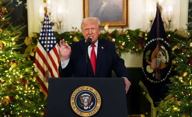 Trump uses White House address to tout record, attack immigrants and Biden