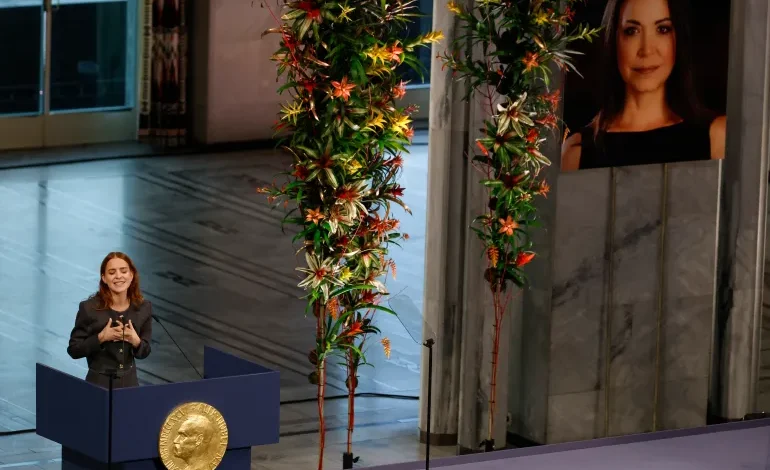 Machado uses Nobel stage to condemn ‘state terrorism’ as daughter delivers speech in Oslo