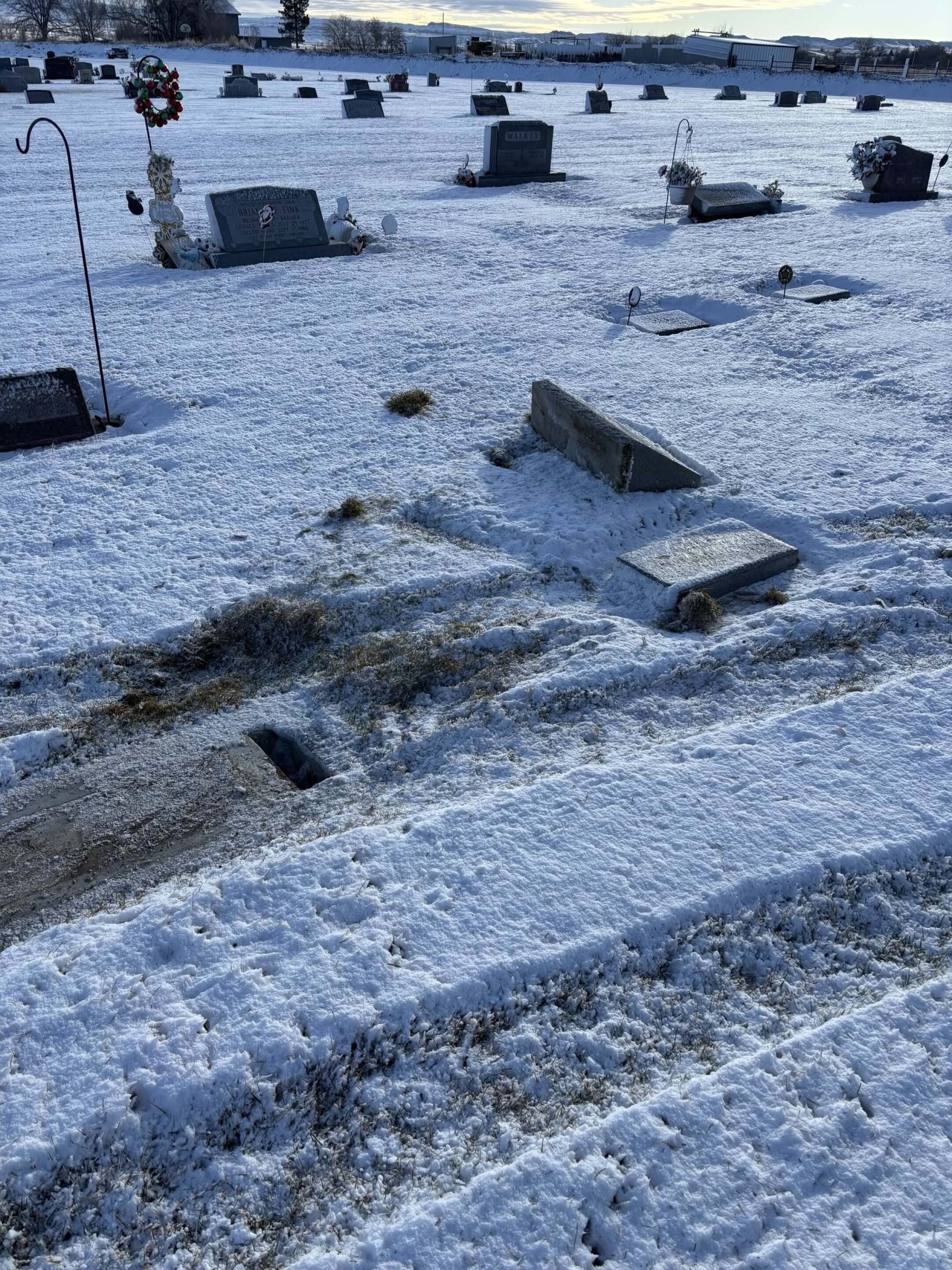 $500 Reward Offered After Vehicle Tears Through Lovell Cemetery, Destroys Headstone